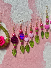 Load image into Gallery viewer, Pink And Green Crystal Earring Collection