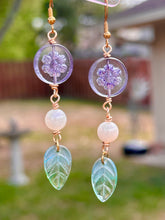 Load image into Gallery viewer, Polished Crystal Quartz Fairy Garden Dangle Earrings
