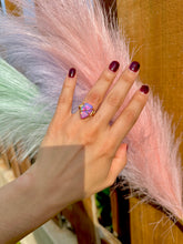 Load image into Gallery viewer, ✨Crisscross Synthetic Rainbow Opal Adjustable Ring