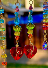 Load image into Gallery viewer, ๐ Rainbow Swirl Heart Crystal Earrings