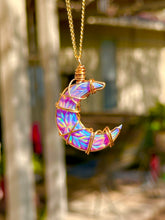 Load image into Gallery viewer, 🌙 Rainbow Opal Crescent Moon Necklace