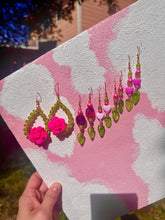 Load image into Gallery viewer, Pink And Green Crystal Earring Collection