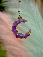Load image into Gallery viewer, 🌙✨ Rainbow Opal Crescent Moon Pendant Necklace