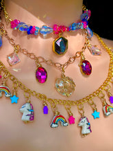 Load image into Gallery viewer, Unicorn Fairy Rainbow Crystal Charm Necklaces