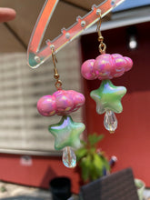 Load image into Gallery viewer, Raining Pink Cloud & Crystal Earrings