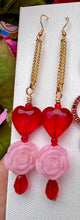 Load image into Gallery viewer, Crystal Heart Teardrop Dangle Earrings