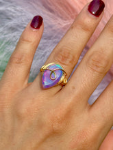 Load image into Gallery viewer, 🌙✨ Ethereal Teardrop Rainbow Opal Swirl Adjustable Ring