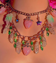 Load image into Gallery viewer, Strawberry Angel Aura Quartz-Charmed Necklace Stack