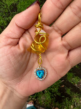 Load image into Gallery viewer, Golden Moonbeam Crystal & Heart Charm Necklace