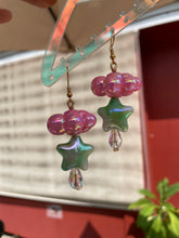 Load image into Gallery viewer, Raining Pink Cloud & Crystal Earrings