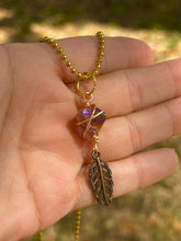 Load image into Gallery viewer, Solar Feather Guardian – Tangerine Aura Quartz Necklace | Wire Wrapped Crystal for Joy, Freedom & Creative Energy