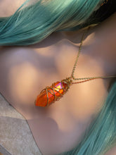 Load image into Gallery viewer, Wire-Wrapped Polished & Cut Orange Terminated Crystal Necklace