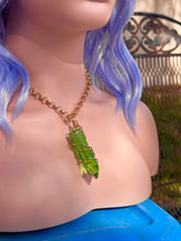 Load image into Gallery viewer, 🌌Verdant Whirl – Celestial Prism Green Aura Quartz Necklace🧚🏻