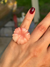 Load image into Gallery viewer, Pink Meadow Jade Flower Ring (Size 6)
