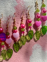 Load image into Gallery viewer, Pink And Green Crystal Earring Collection