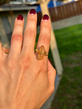 Load image into Gallery viewer, 💛 Sunstone Raw Yellow Aura Quartz Ring (Size 8.5)