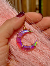 Load image into Gallery viewer, 🌙✨ Rainbow Opal Crescent Moon Pendant Necklace