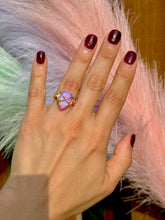 Load image into Gallery viewer, ✨Crisscross Synthetic Rainbow Opal Adjustable Ring
