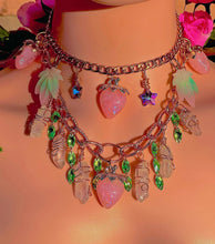 Load image into Gallery viewer, Strawberry Angel Aura Quartz-Charmed Necklace Stack
