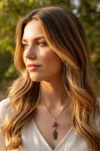 Load image into Gallery viewer, Solar Feather Guardian – Tangerine Aura Quartz Necklace | Wire Wrapped Crystal for Joy, Freedom &amp; Creative Energy
