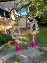 Load image into Gallery viewer, Pink Swarovski Crystal Earrngs
