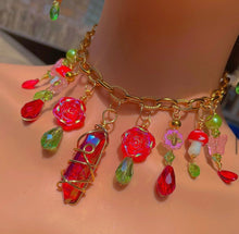 Load image into Gallery viewer, Red Aura Quartz Fairy Garden Necklace
