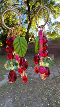 Load image into Gallery viewer, Fairy Ruby, Jade and Crystal Garden Earrings
