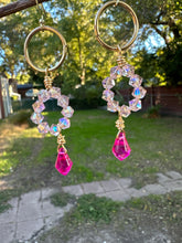 Load image into Gallery viewer, Pink Swarovski Crystal Earrngs
