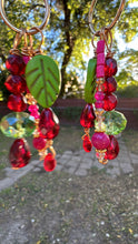 Load image into Gallery viewer, Fairy Ruby, Jade and Crystal Garden Earrings
