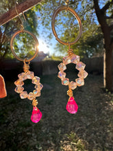 Load image into Gallery viewer, Pink Swarovski Crystal Earrngs
