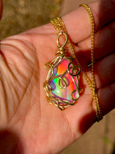 Load image into Gallery viewer, ✨ Golden Rainbow Opal Dream Teardrop Necklace ✨
