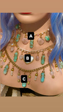 Load image into Gallery viewer, Green Aventurine &amp; Rose Quartz Wire-Wrapped Charm Necklace Collection
