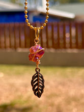 Load image into Gallery viewer, Solar Feather Guardian – Tangerine Aura Quartz Necklace | Wire Wrapped Crystal for Joy, Freedom &amp; Creative Energy
