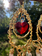 Load image into Gallery viewer, Red Glass Ruby Chandelier Earrings
