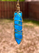 Load image into Gallery viewer, Tidal Lattice – Aqua Aura Quartz Statement Necklace
