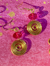 Load image into Gallery viewer, 💖 Cherry Stardust — Crystal Swirl Charm Earrings
