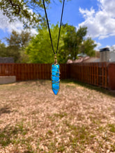 Load image into Gallery viewer, Tidal Lattice – Aqua Aura Quartz Statement Necklace

