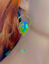 Load image into Gallery viewer, Large Teardrop Crystal Heart Statement Earrings
