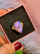 Load image into Gallery viewer, ✨Crisscross Synthetic Rainbow Opal Adjustable Ring
