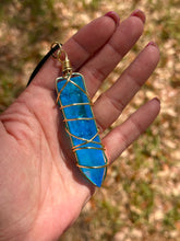 Load image into Gallery viewer, Tidal Lattice – Aqua Aura Quartz Statement Necklace
