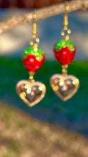 Load image into Gallery viewer, Sugar Sparkle Strawberry Heart Earrings 🍓✨
