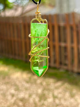 Load image into Gallery viewer, 🌌Verdant Whirl – Celestial Prism Green Aura Quartz Necklace🧚🏻
