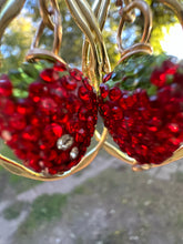 Load image into Gallery viewer, Strawberry Teardrop Crystal Earrings
