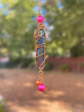 Load image into Gallery viewer, Neon Pink Pearl Fair Necklaces w/ Aura Quartz
