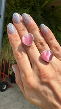 Load image into Gallery viewer, Pink Glass Crystal Adjustable Ring
