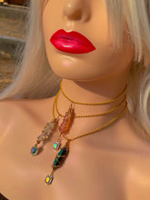 Load image into Gallery viewer, Messy Wrapped Crystal Necklaces w\ Rhinestone Charms

