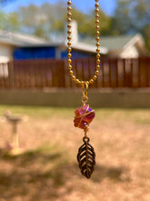 Load image into Gallery viewer, Solar Feather Guardian – Tangerine Aura Quartz Necklace | Wire Wrapped Crystal for Joy, Freedom &amp; Creative Energy
