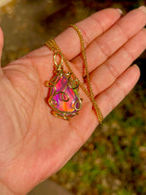 Load image into Gallery viewer, ✨ Golden Rainbow Opal Dream Teardrop Necklace ✨
