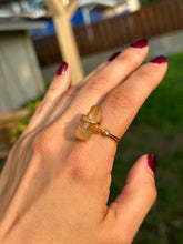 Load image into Gallery viewer, 💛 Sunstone Raw Yellow Aura Quartz Ring (Size 8.5)
