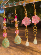 Load image into Gallery viewer, Green Aventurine and Pink Aura Quartz Earring Collection
